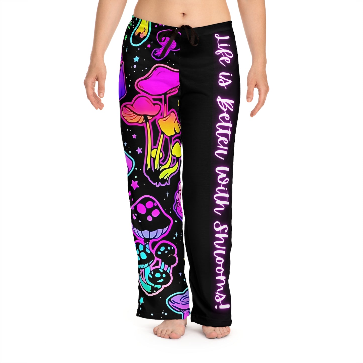 Women's Pajama Pants, "Life is Better With Shrooms", Relaxed Lounge Pants NEW