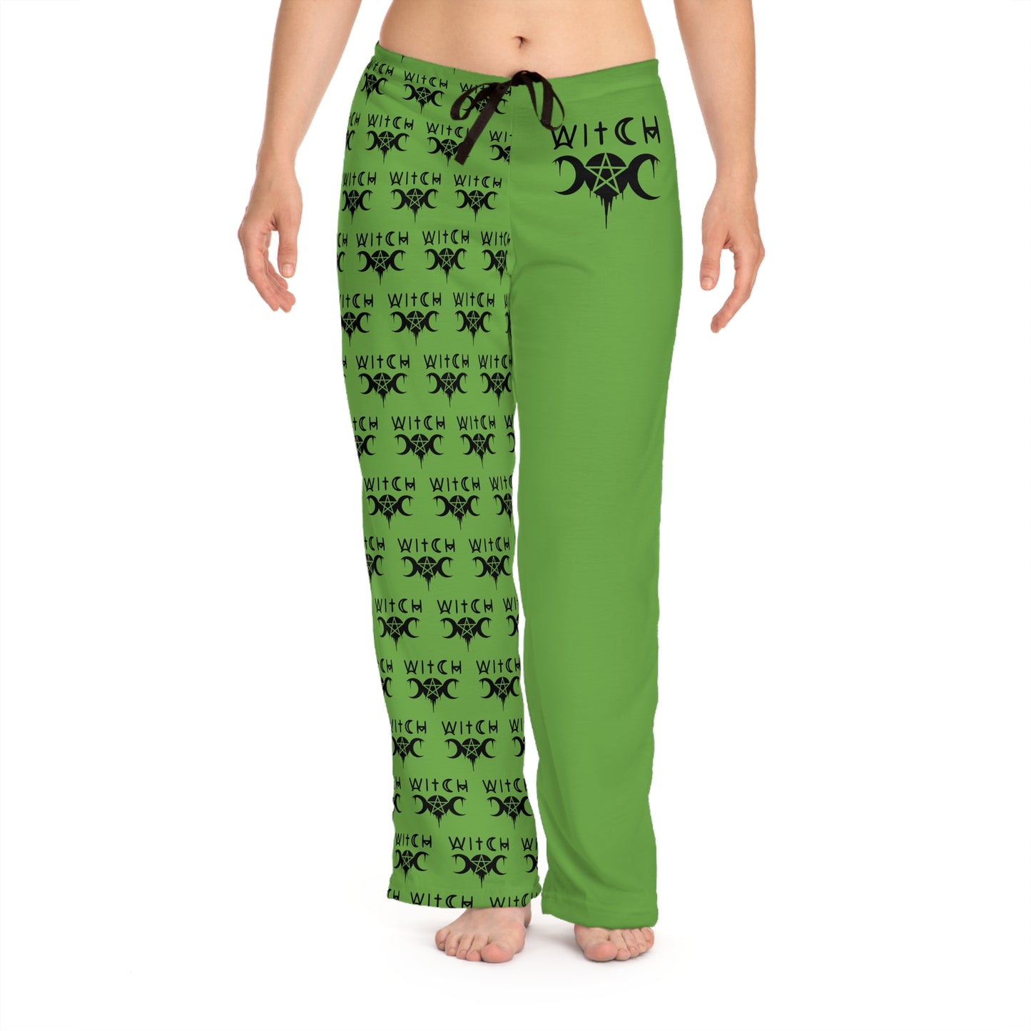 Comfy Women's Soft "Witch" Pajama Pants/ Sleepwear, Green, Halloween, New