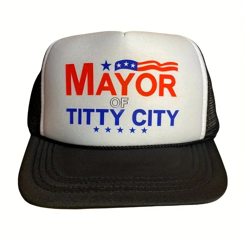 Men's Mesh Snapback, "Mayor of Titty City", Funny, Political, Gift