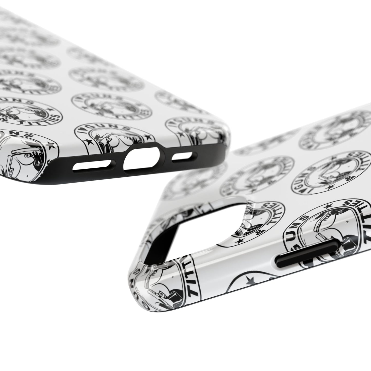 Apple iPhone Tough Phone Case (13-15 Pro Max) "I Love Guns & Tits.."