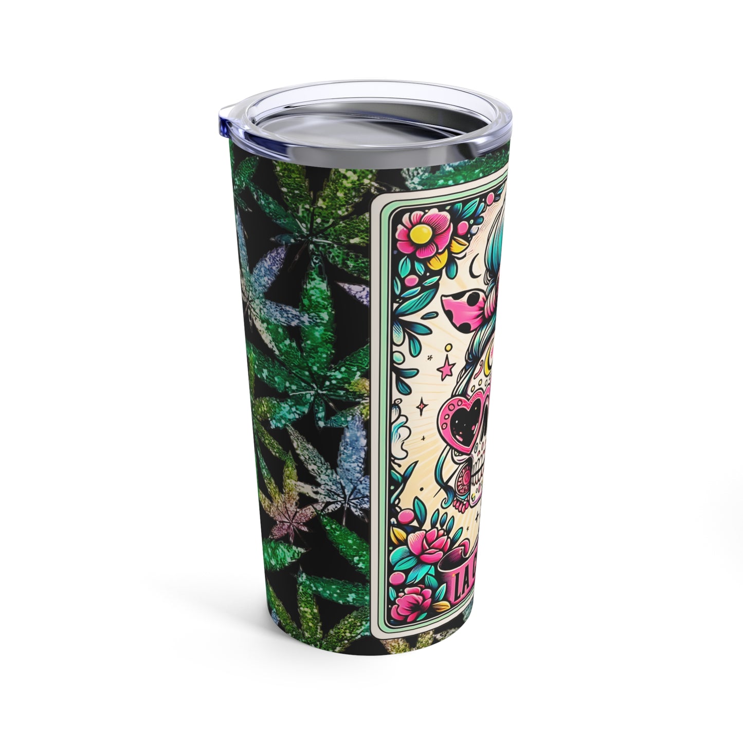 "La Chingona" Tarot Card, Pot Leaf, 20oz Stainless-Steel Tumbler NEW