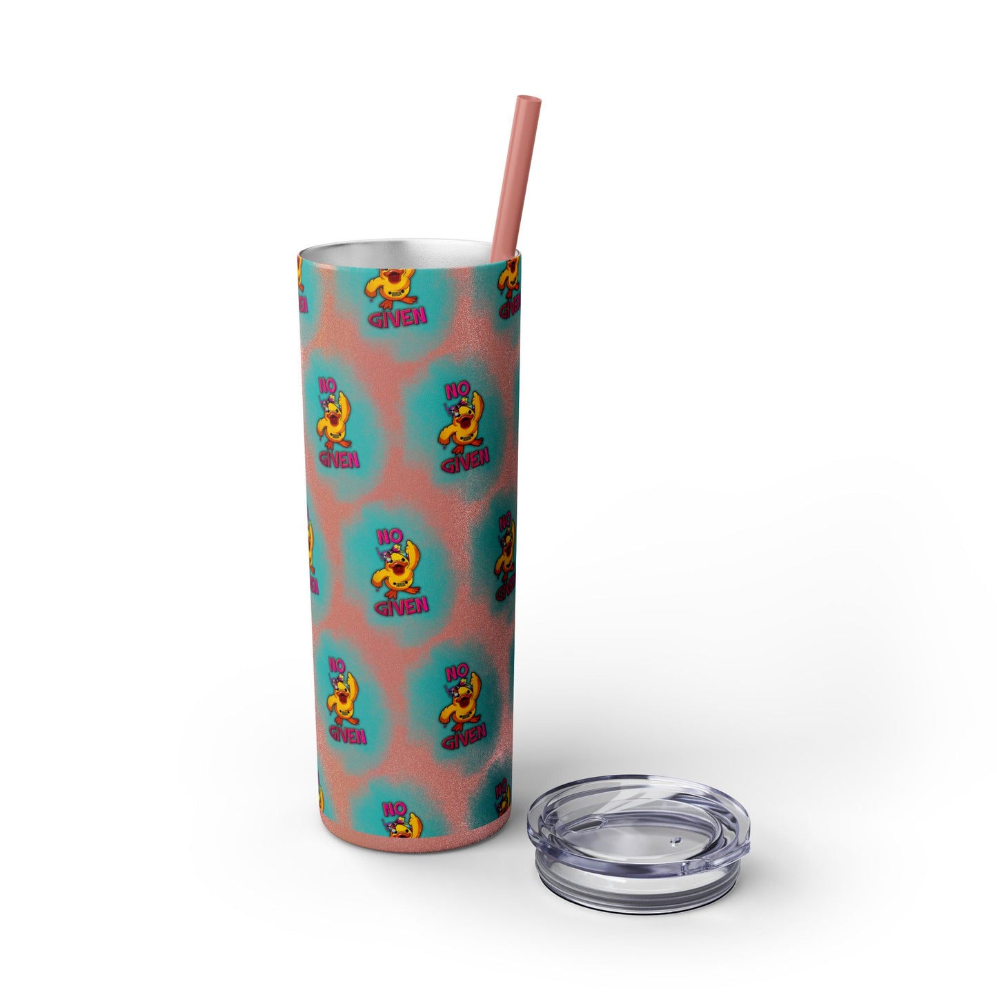 Jeep Duck, "No F Given", Skinny Tumbler with Straw, 20oz Cup