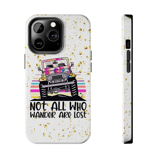 Apple iPhone, Tough Phone Case (13-15 Pro Max) JEEP, " Not All Who Wander..."