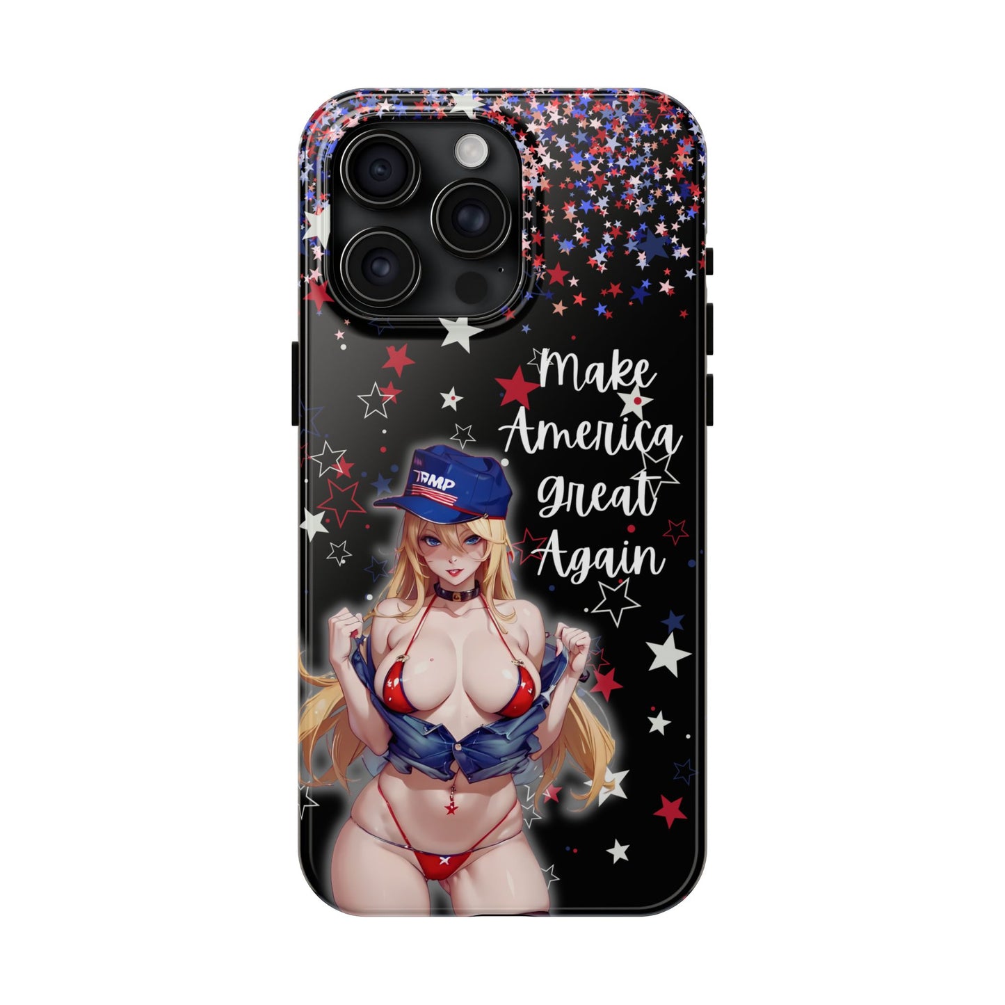 Apple iPhone, Tough Phone Case (13-15 Pro Max) Sexy Trumo Girl MAGA, New