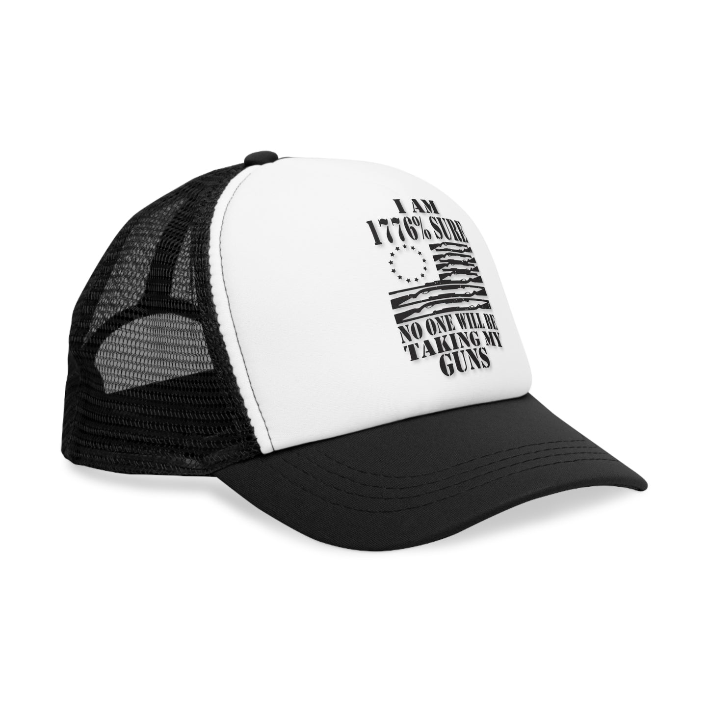 Snap-Back Mesh Cap, "No One Will Be Taking My..." Political Hat Black