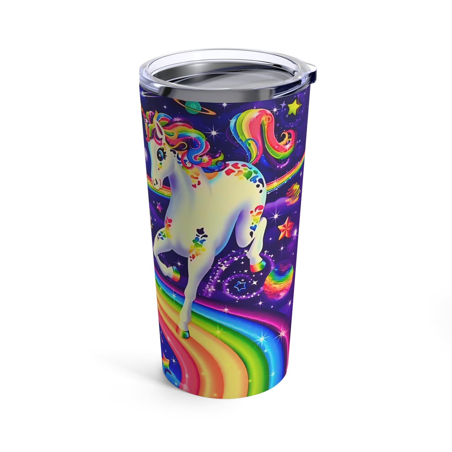 Bright Rainbow, Unicorn Tumbler 20oz Lisa Frank Inspired