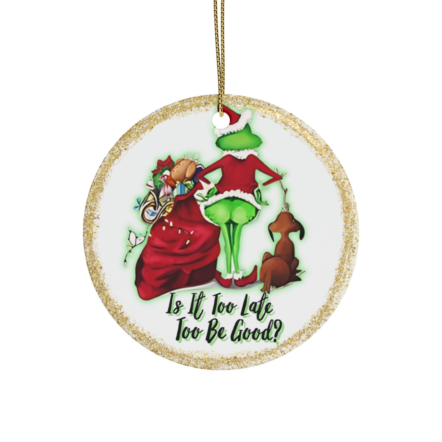 "The Grinch", Christmas, Gift, Ceramic Ornaments (1pc, 5pc)