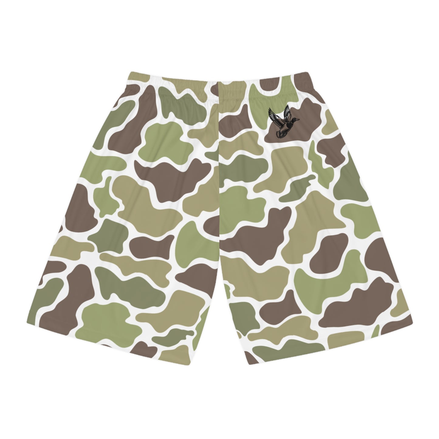 Men's Old School Stylish Camo, Basketball Shorts, Mallard Duck