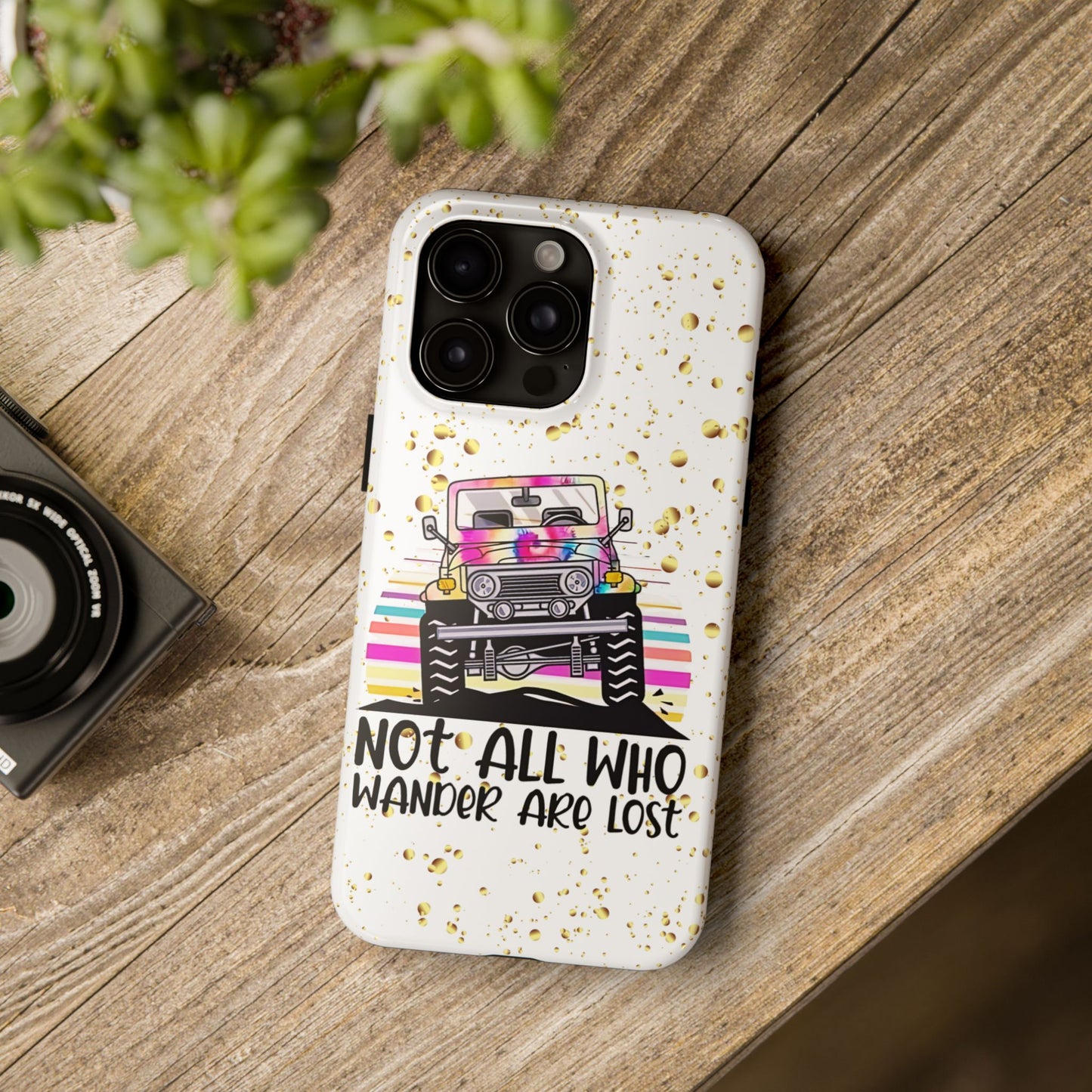 Apple iPhone, Tough Phone Case (13-15 Pro Max) JEEP, " Not All Who Wander..."