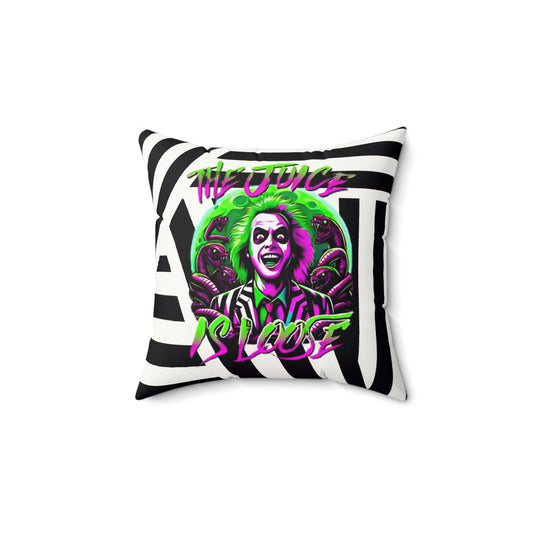 Beetle Juice, "The Juice Is Loose", Spun Polyester Square Throw Pillow, Halloween