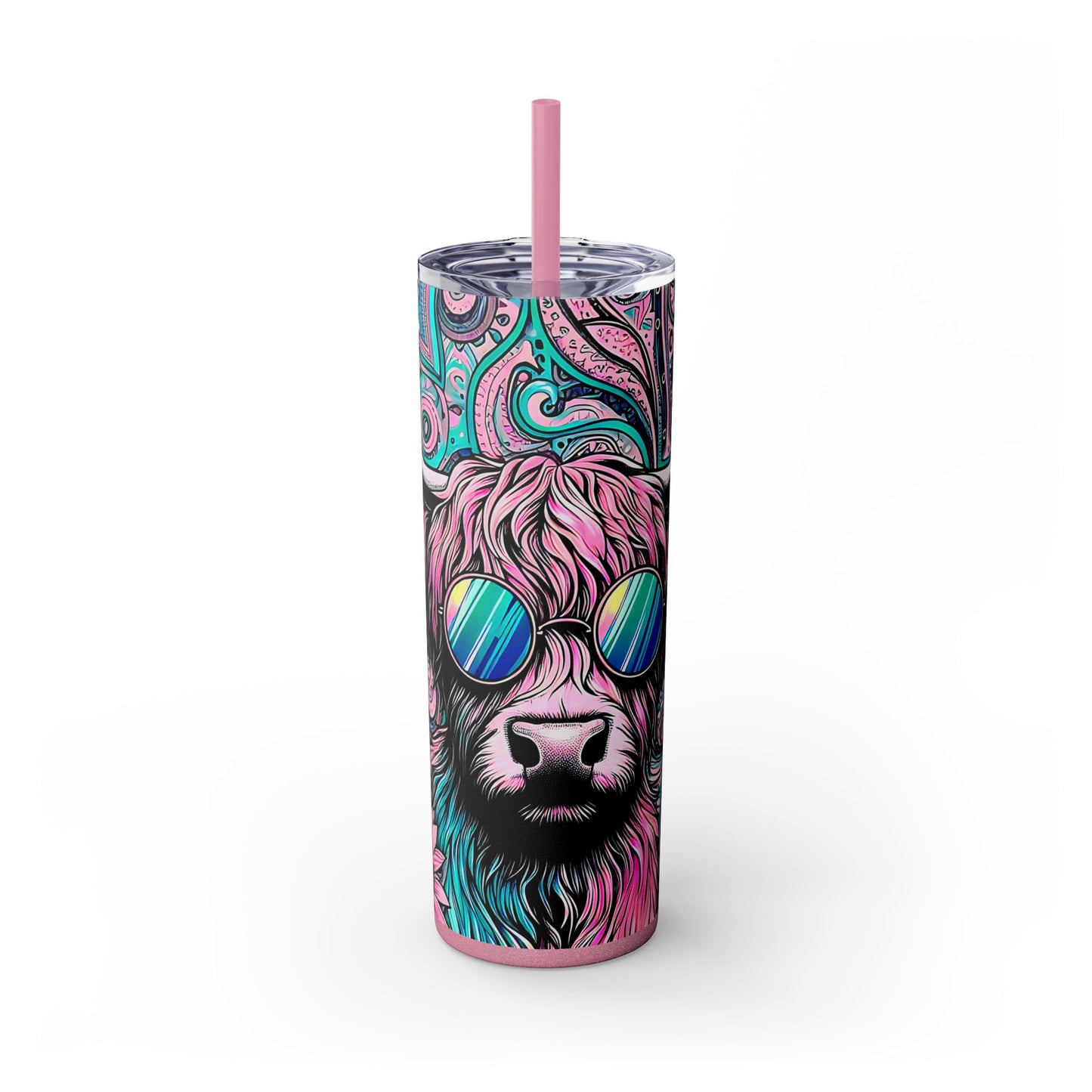 Stylish Highland Cow 20z. Skinny Tumbler