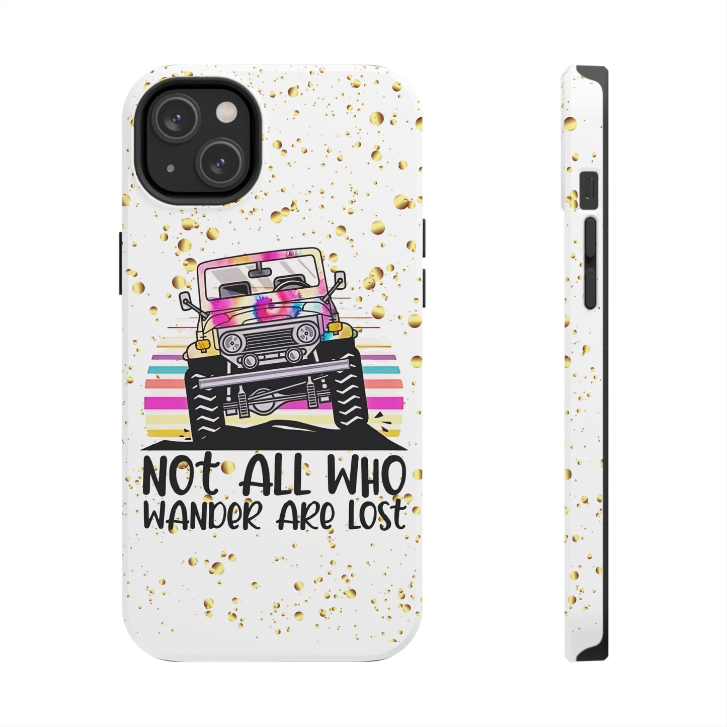 Apple iPhone, Tough Phone Case (13-15 Pro Max) JEEP, " Not All Who Wander..."