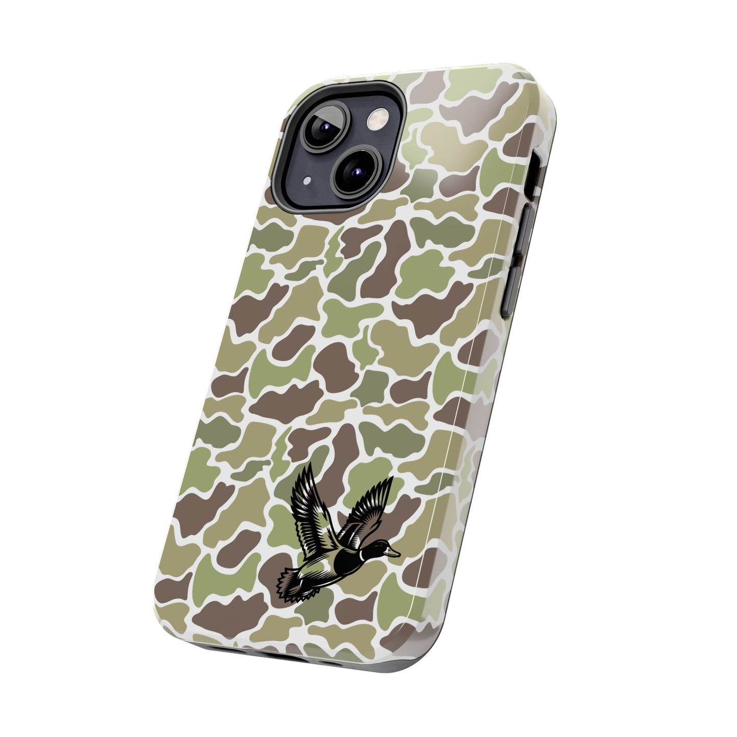 Apple iPhone (13-15 Pro Max) Old School Camouflage, Mallard Bird Tough Phone Cases