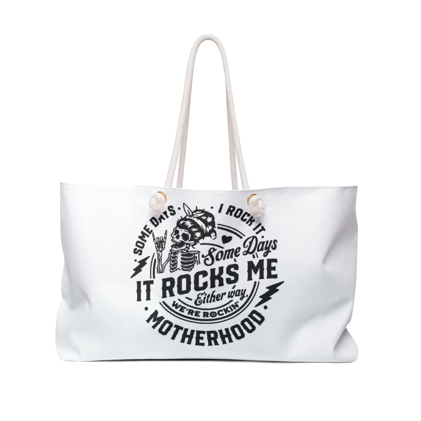 "Motherhood Rocks Me" Over-sized Weekender Tote Bag