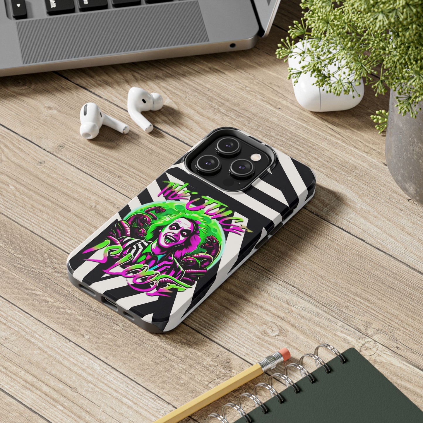 Apple iPhone Tough Case (13-15 Pro Max), Beetle Juice "The Juice Is Loose"