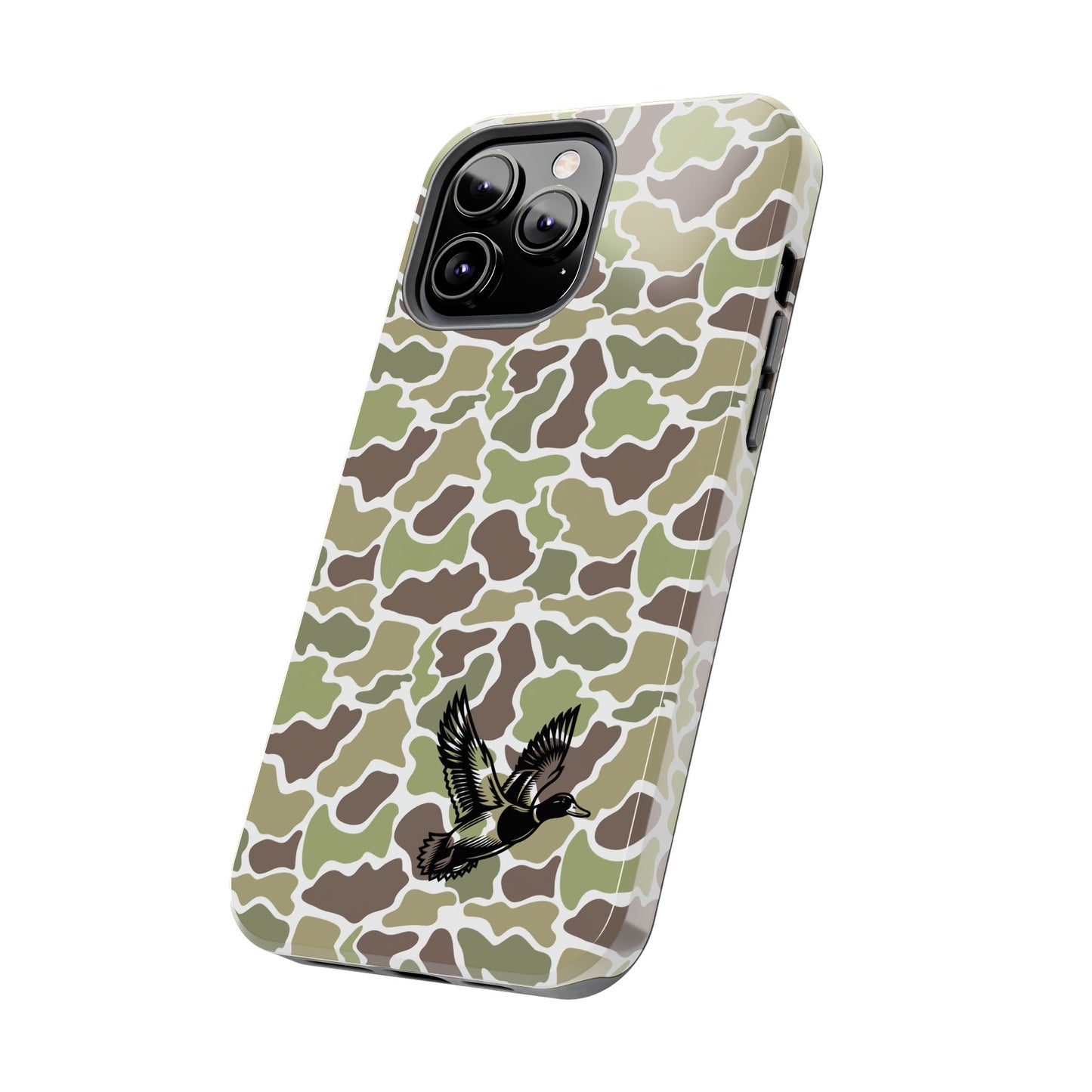 Apple iPhone (13-15 Pro Max) Old School Camouflage, Mallard Bird Tough Phone Cases