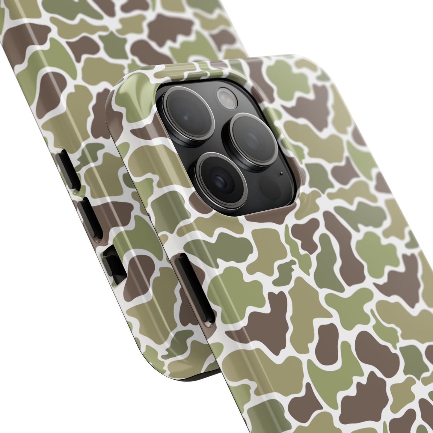 Apple iPhone (13-15 Pro Max) Old School Camouflage, Mallard Bird Tough Phone Cases