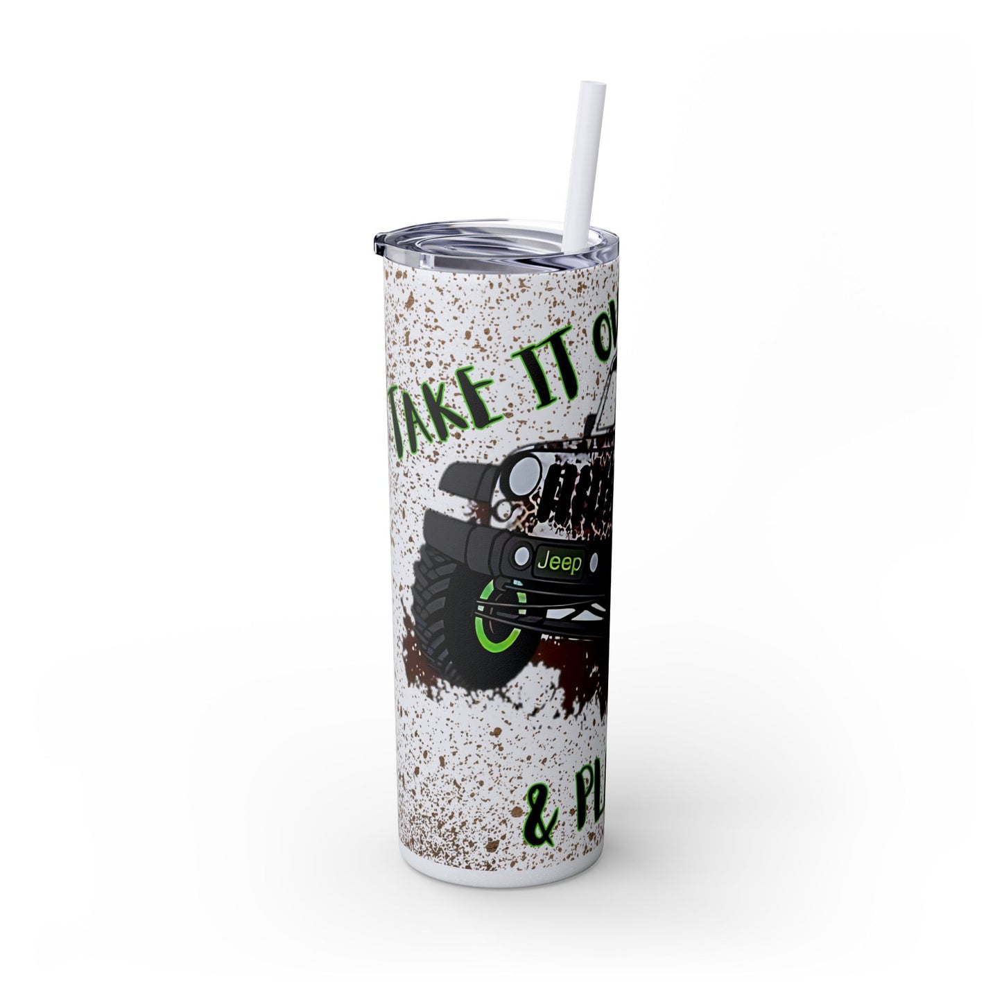 "Take it out, & Play with it", Stainless Steel, Skinny Glitter Iceberg 20oz Tumbler