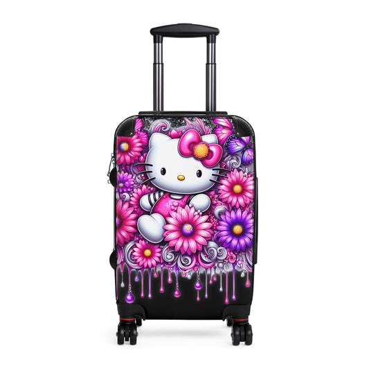 Hard-Shell Travel Suitcases With Lock (3 Sizes) Hello Kitty/ Flowers