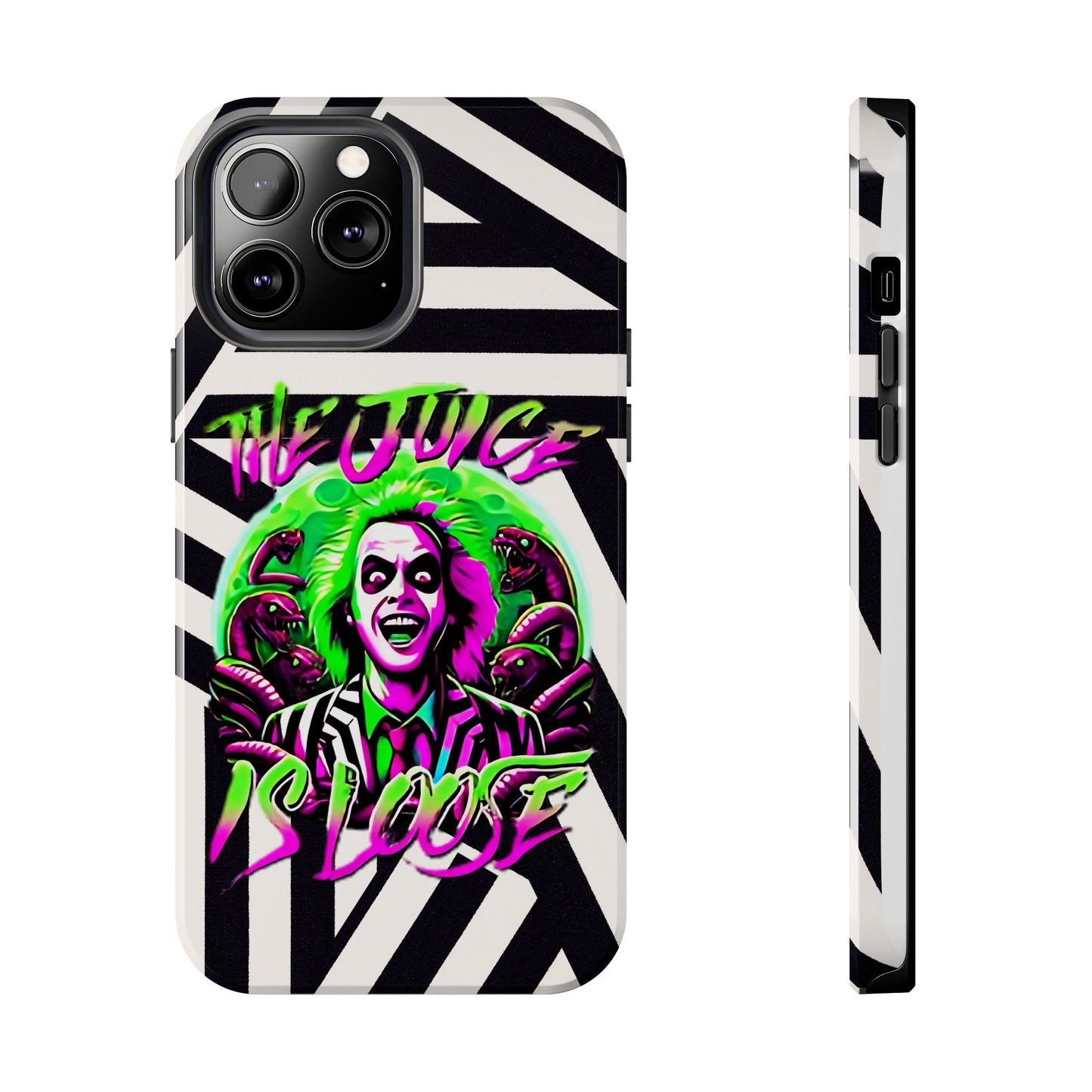 Apple iPhone Tough Case (13-15 Pro Max), Beetle Juice "The Juice Is Loose"