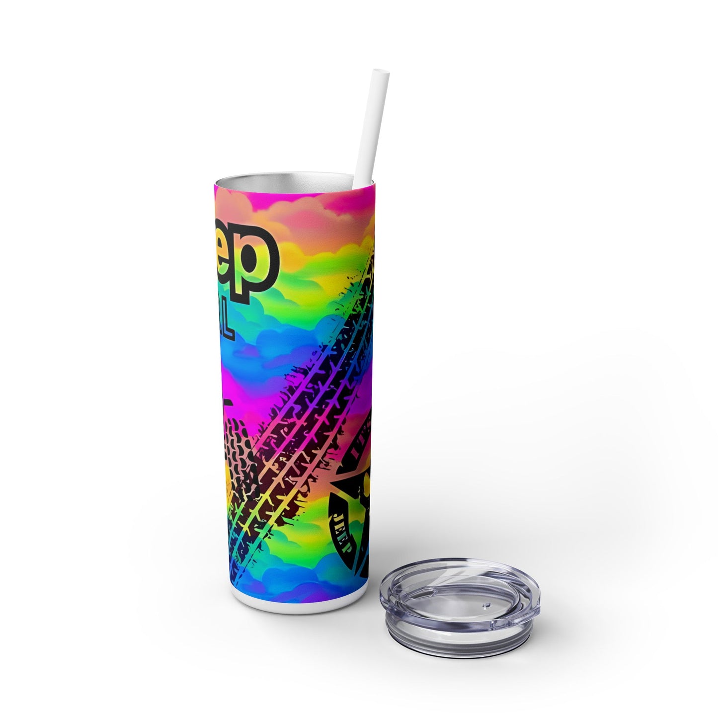 "Jeep Girl," Skinny Tumbler with Straw, Stainless Steel, 20oz