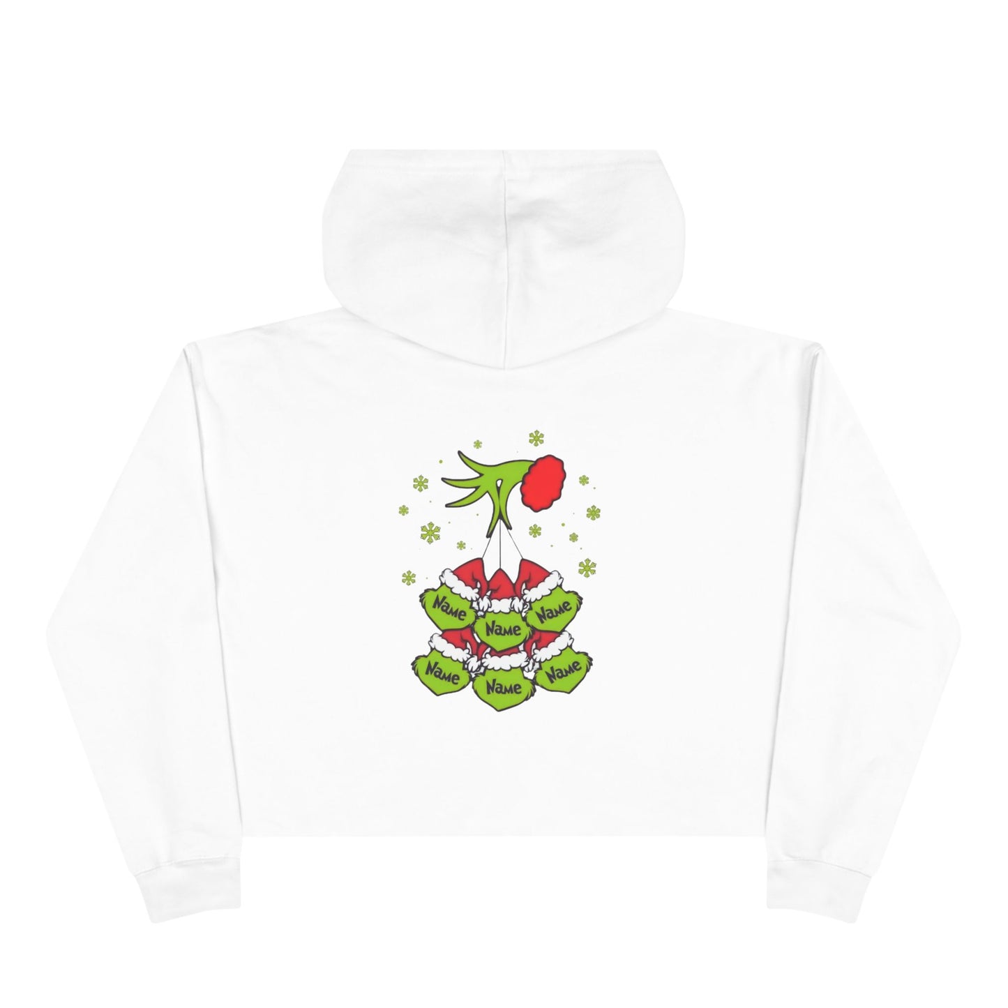 Mama Grinch Personalized Kid Name Crop Top Hoodie (1-6 Names)