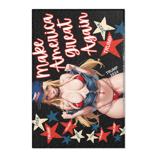 Sexy Anime Trump 2024 Girl, Bikini, "MAGA" Area Rug (24x36)