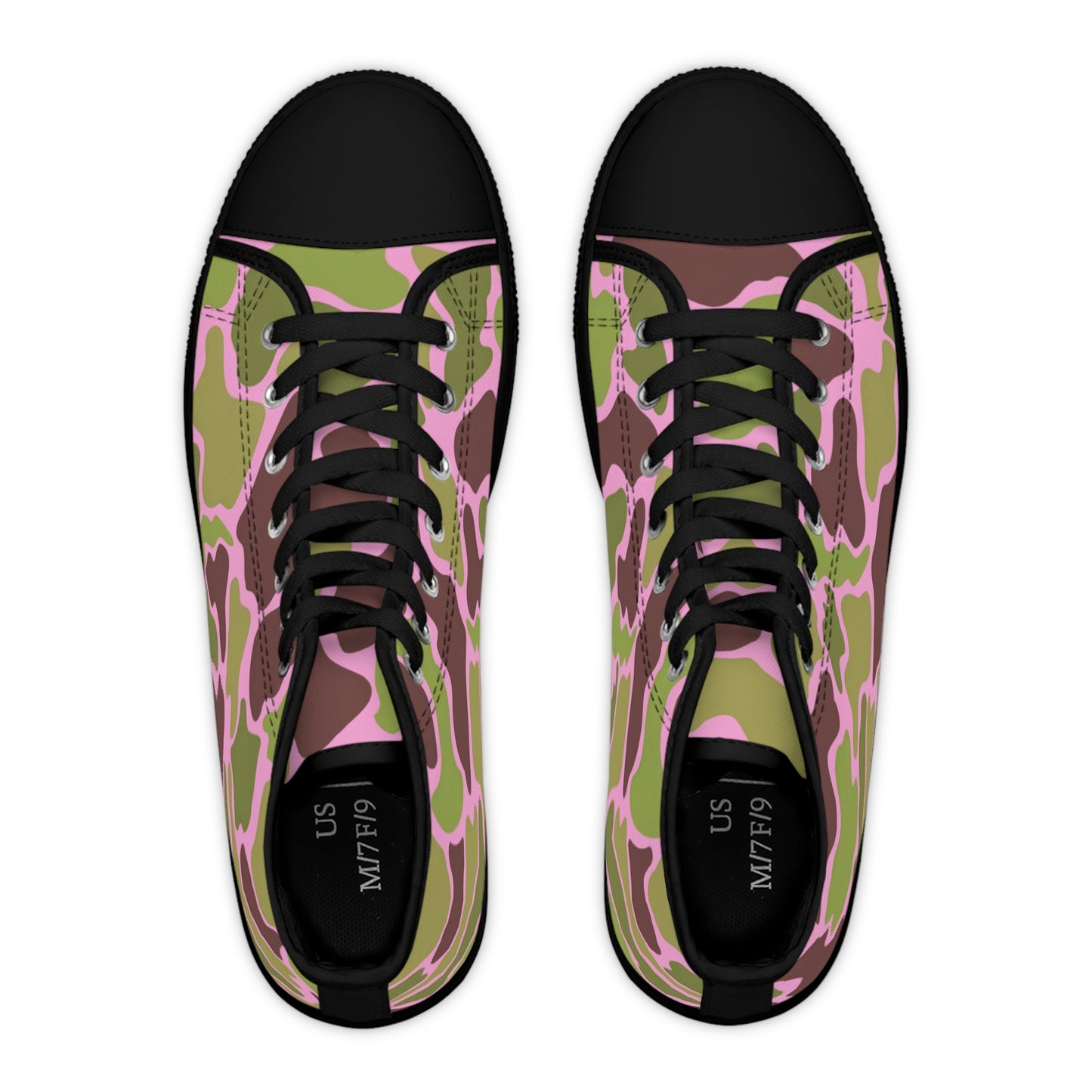 Women's Stylish Camouflage/Pink High Top Sneakers, Custom