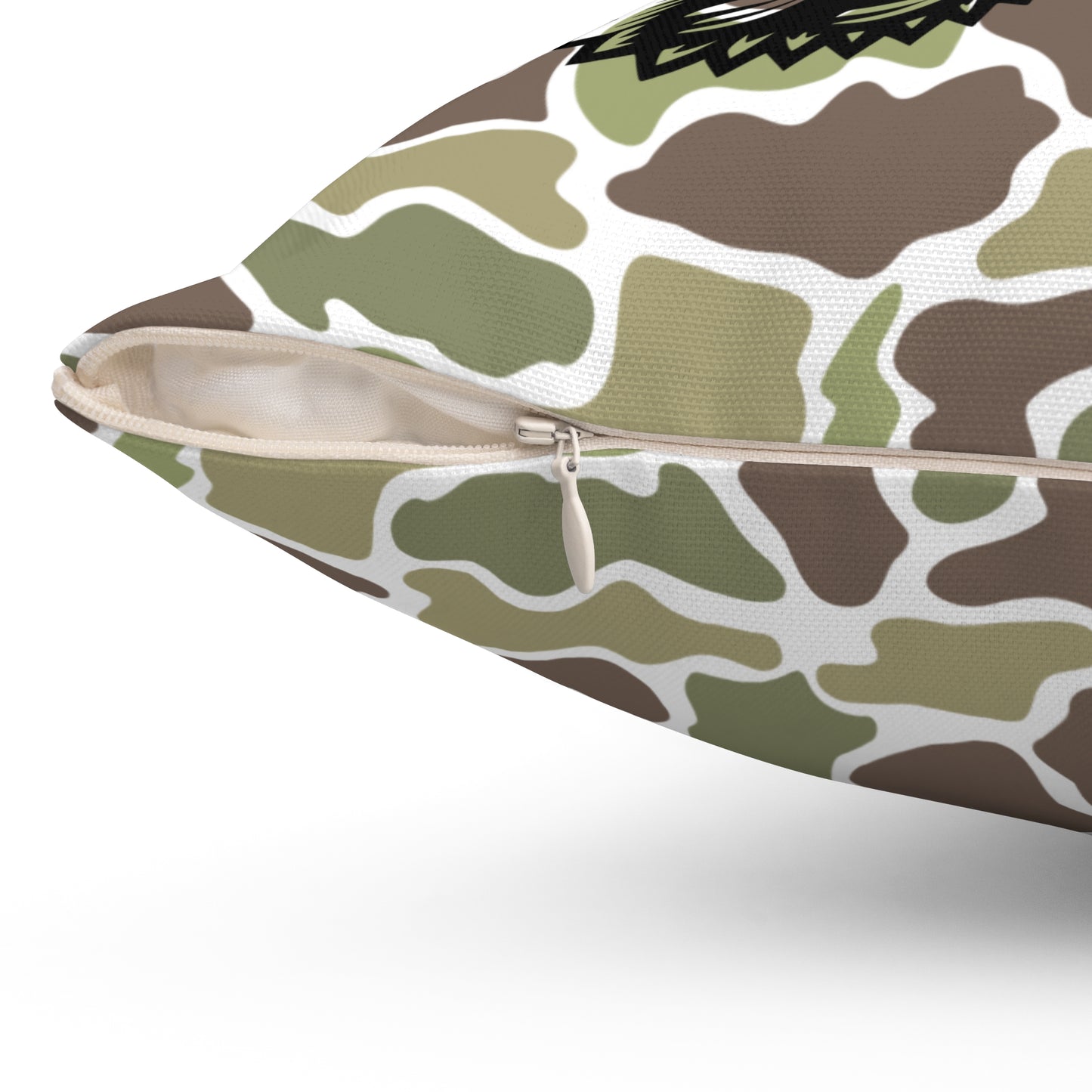 Old School Camouflage/Mallard Duck, Spun Polyester Square Camo Pillow