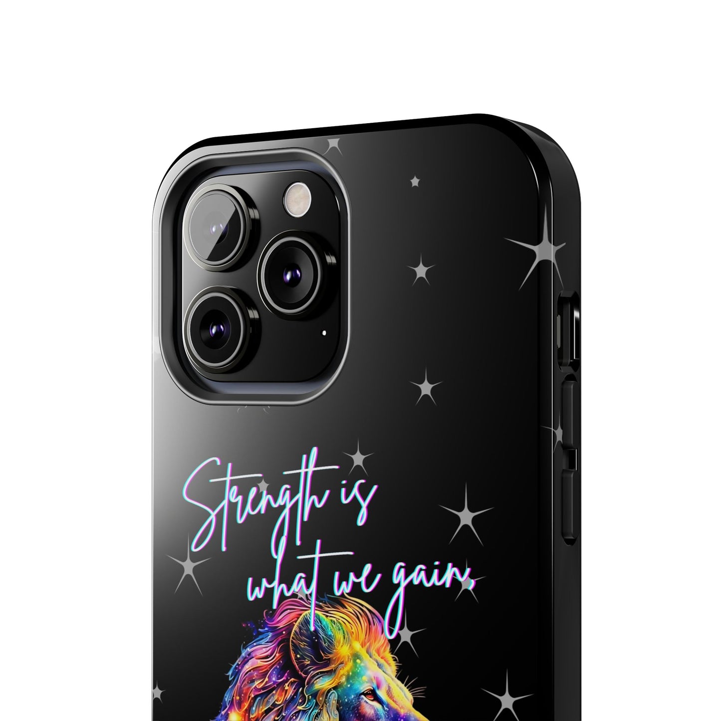 Apple iPhone (13-15 Pro Max) Tough Phone Cases, Leo "Strength is what we gain..."