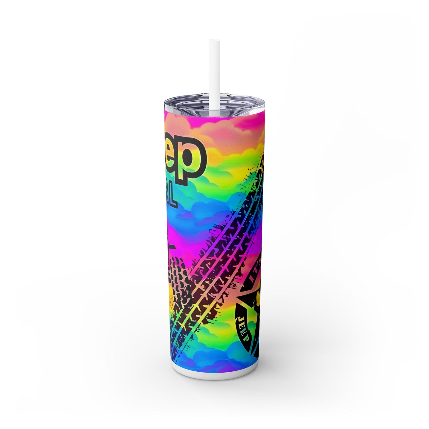 "Jeep Girl," Skinny Tumbler with Straw, Stainless Steel, 20oz