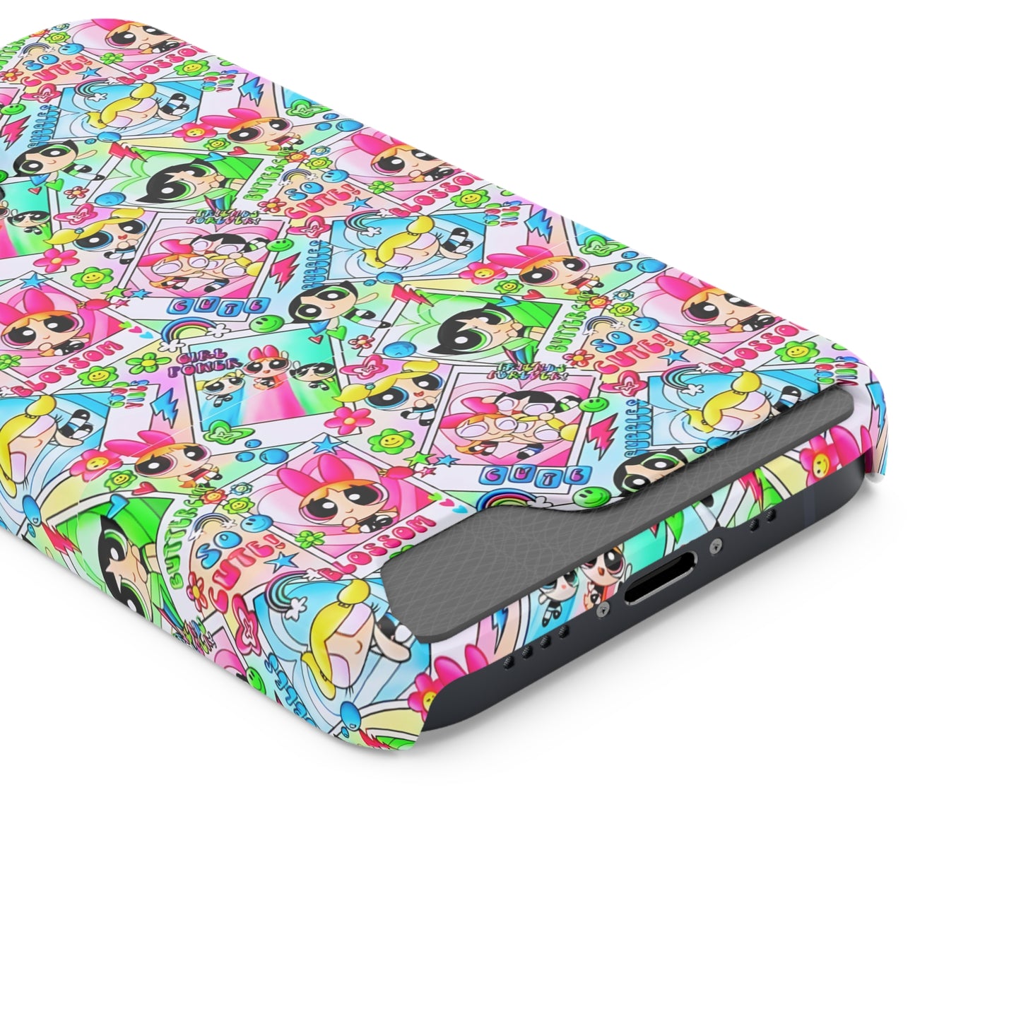 Stylish Power Puff Girls, Phone Case With Card Holder