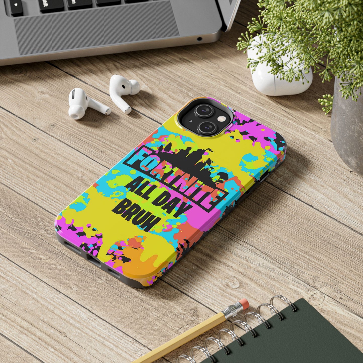 Apple iPhone Tough Phone Case (13-15 Pro Max) Splash Paint Fortnite