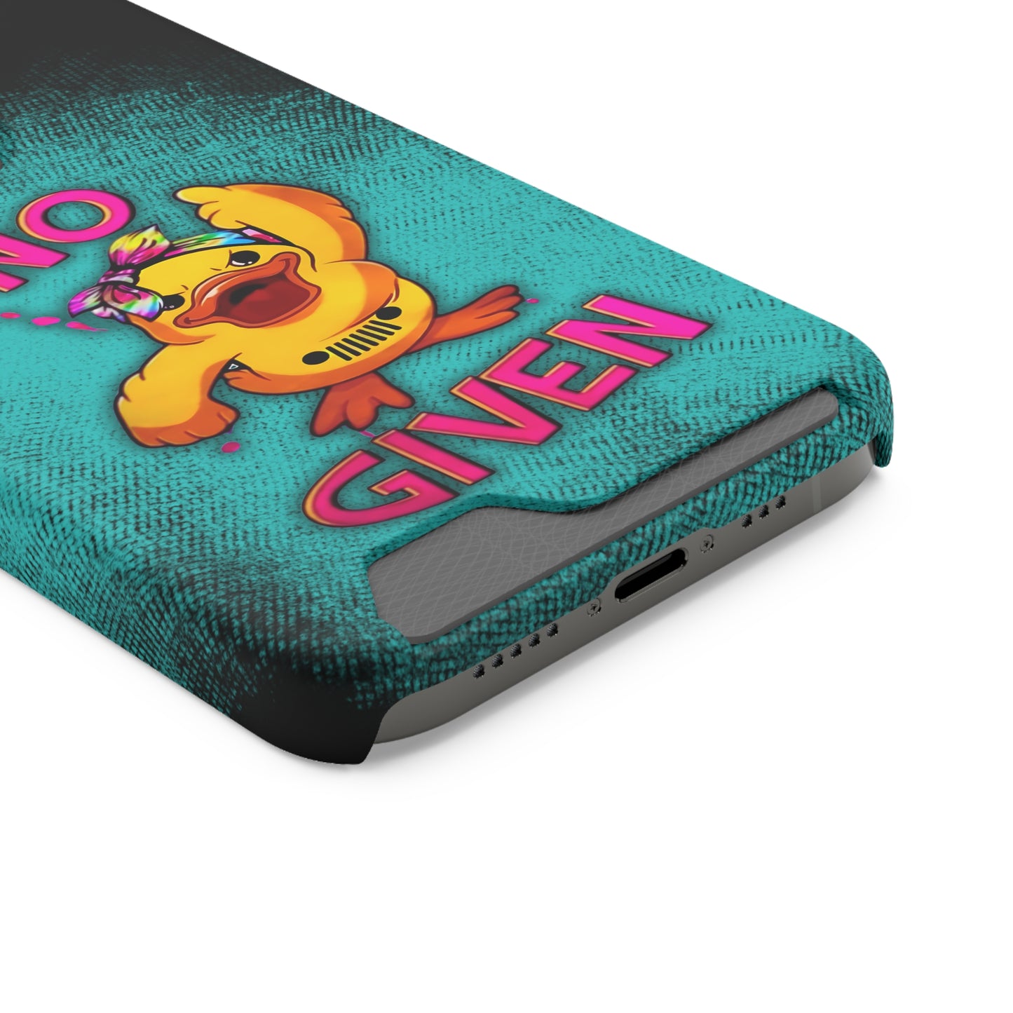 Jeep Duck, "No F Given", Phone Case With Card Holder (iPhone & Android)