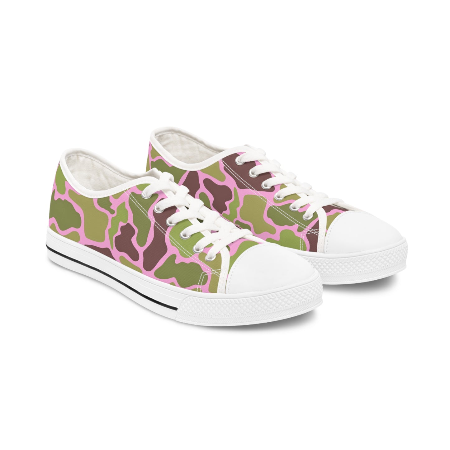 Women's Stylish Camouflage/Pink Low Top Sneakers