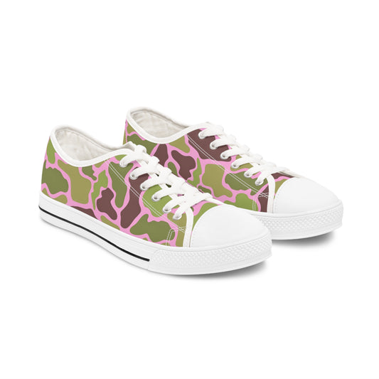 Women's Stylish Camouflage/Pink Low Top Sneakers