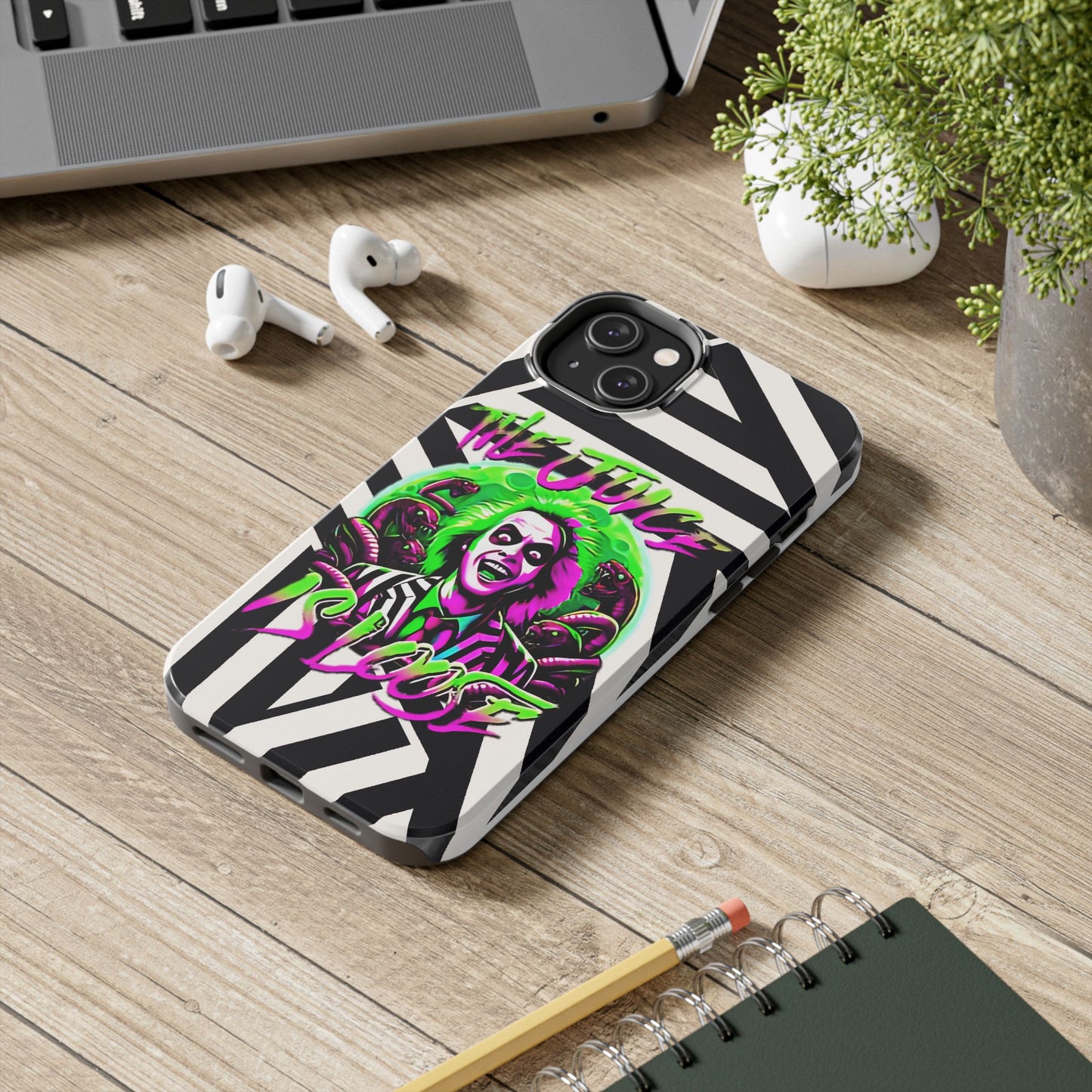 Apple iPhone Tough Case (13-15 Pro Max), Beetle Juice "The Juice Is Loose"