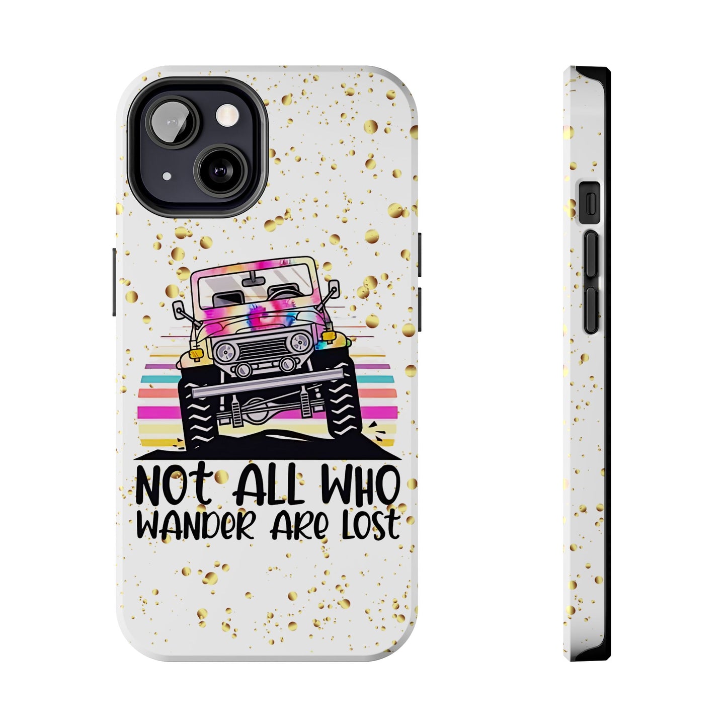 Apple iPhone, Tough Phone Case (13-15 Pro Max) JEEP, " Not All Who Wander..."