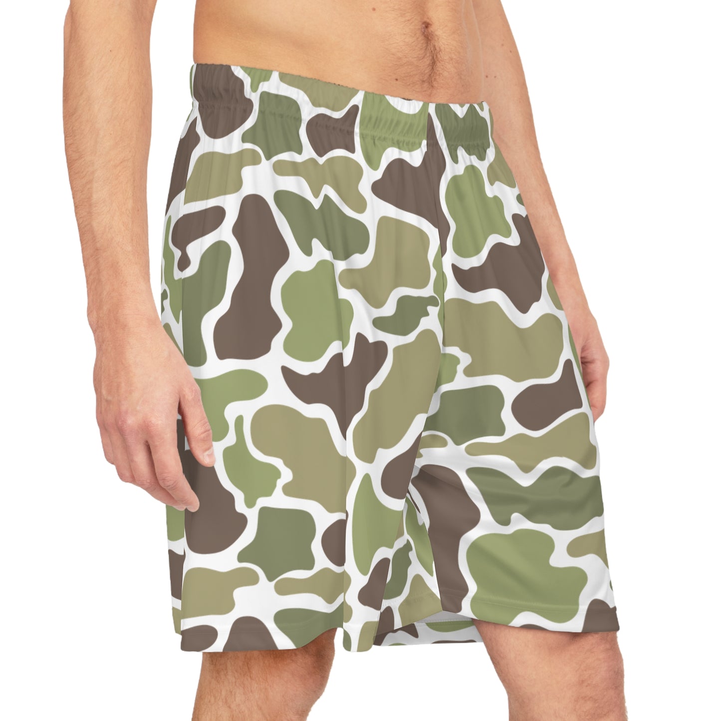 Men's Old School Stylish Camo, Basketball Shorts, Mallard Duck