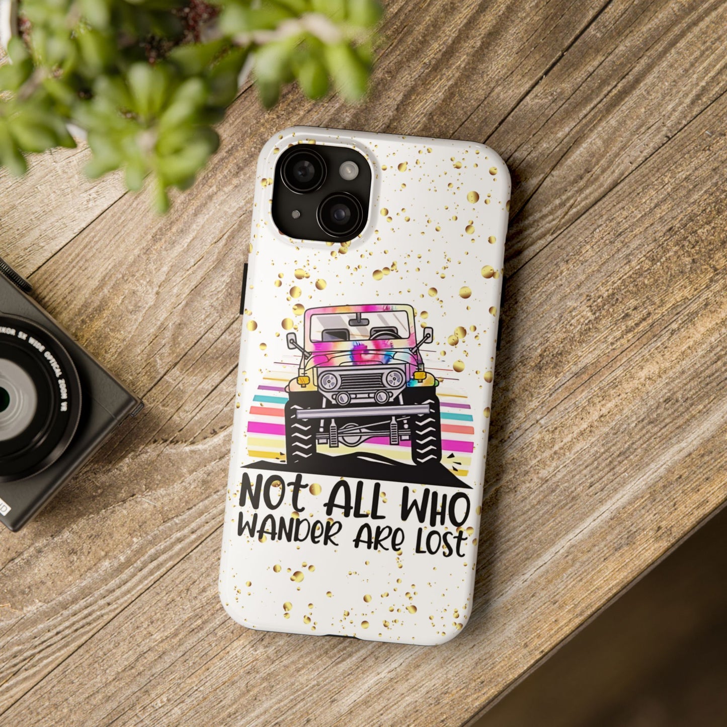 Apple iPhone, Tough Phone Case (13-15 Pro Max) JEEP, " Not All Who Wander..."