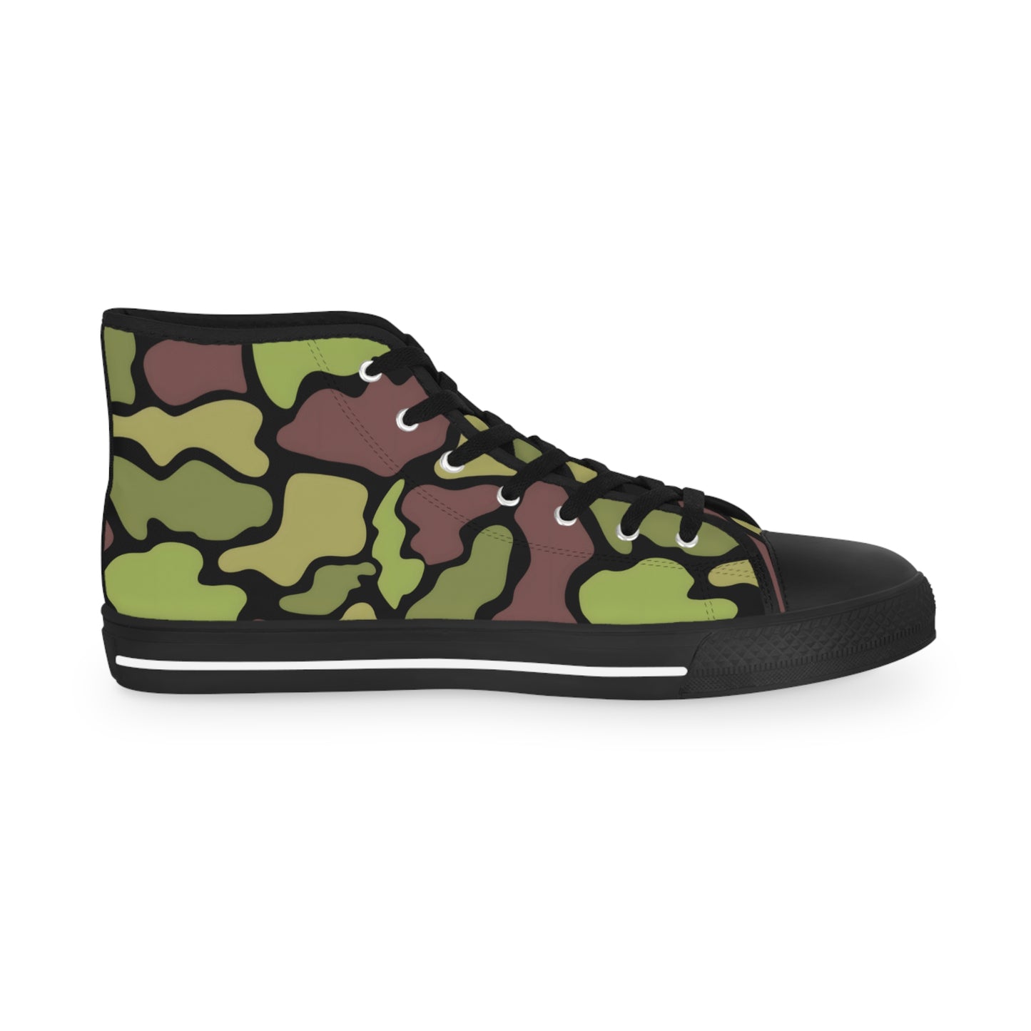 Men's Stylish Camouflage/ Black High-Top Sneakers