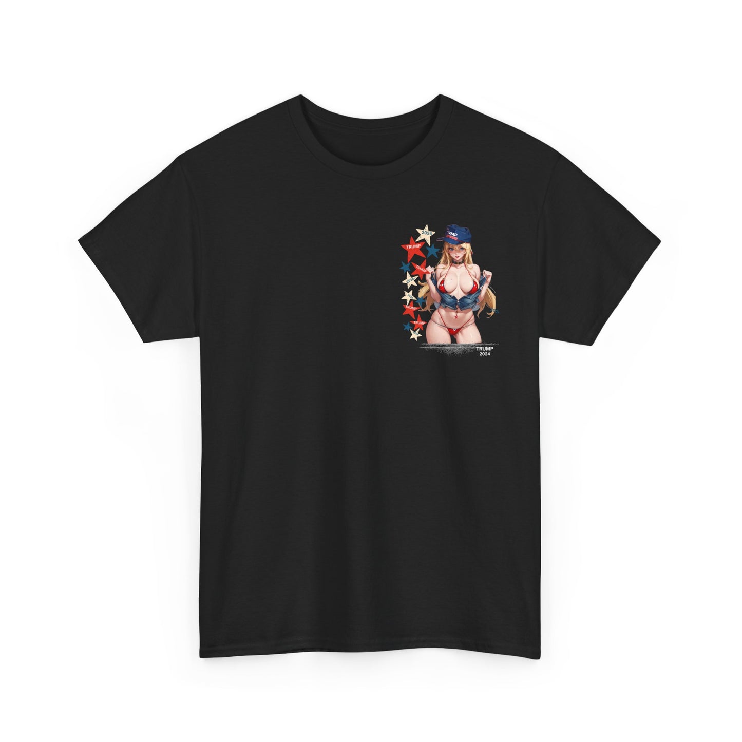 Sexy, Bikini, Anime Trump Girl T-Shirt, "MAGA", Men's/Unisex Cotton Tee Gift