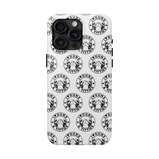 Apple iPhone Tough Phone Case (13-15 Pro Max) "I Love Guns & Tits.."