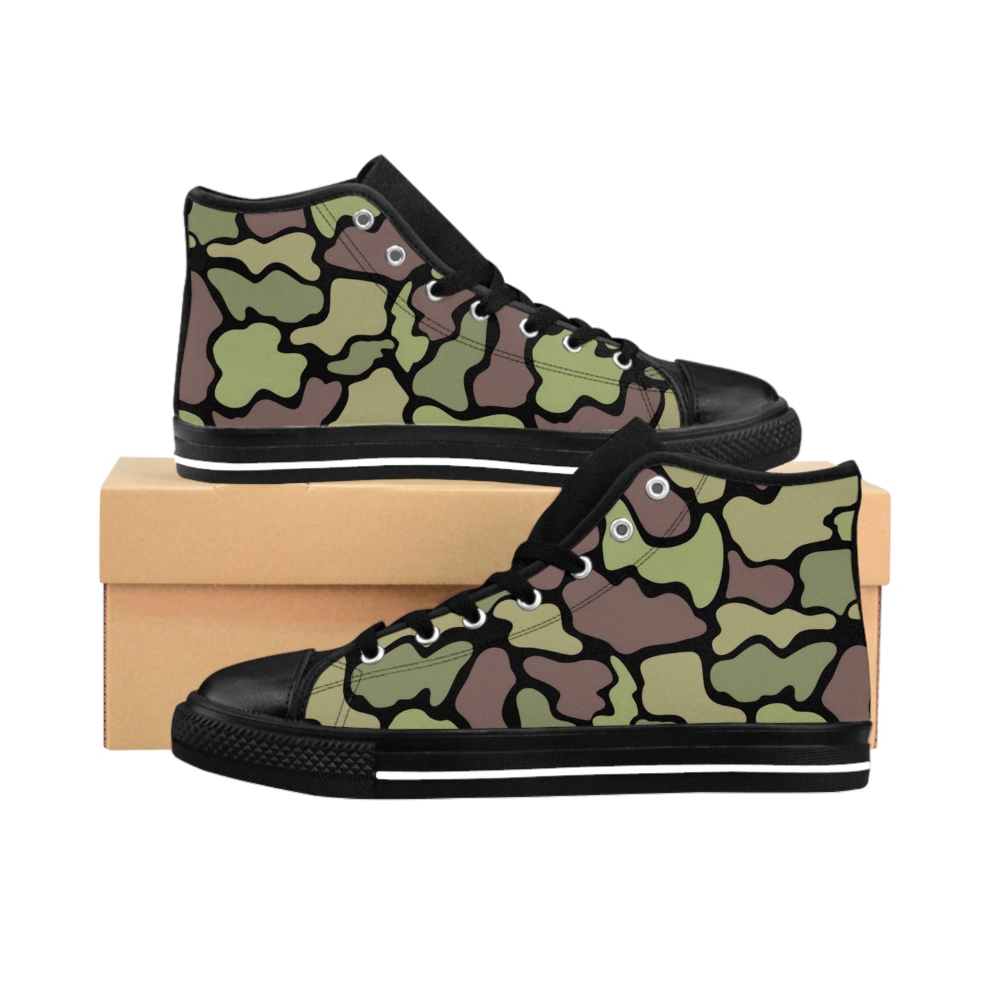 Women's Custom Classic Style Camouflage/Black Sneakers