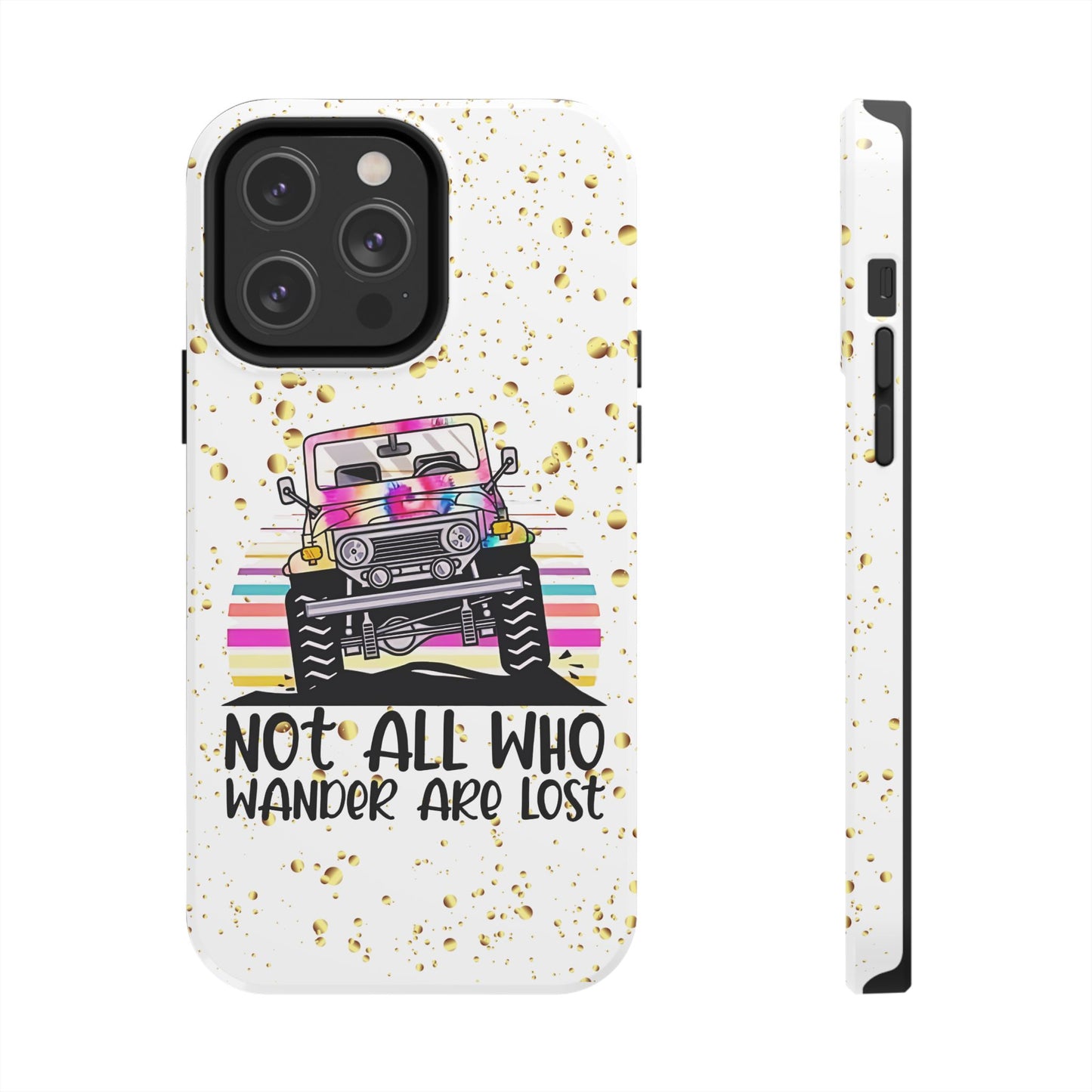 Apple iPhone, Tough Phone Case (13-15 Pro Max) JEEP, " Not All Who Wander..."