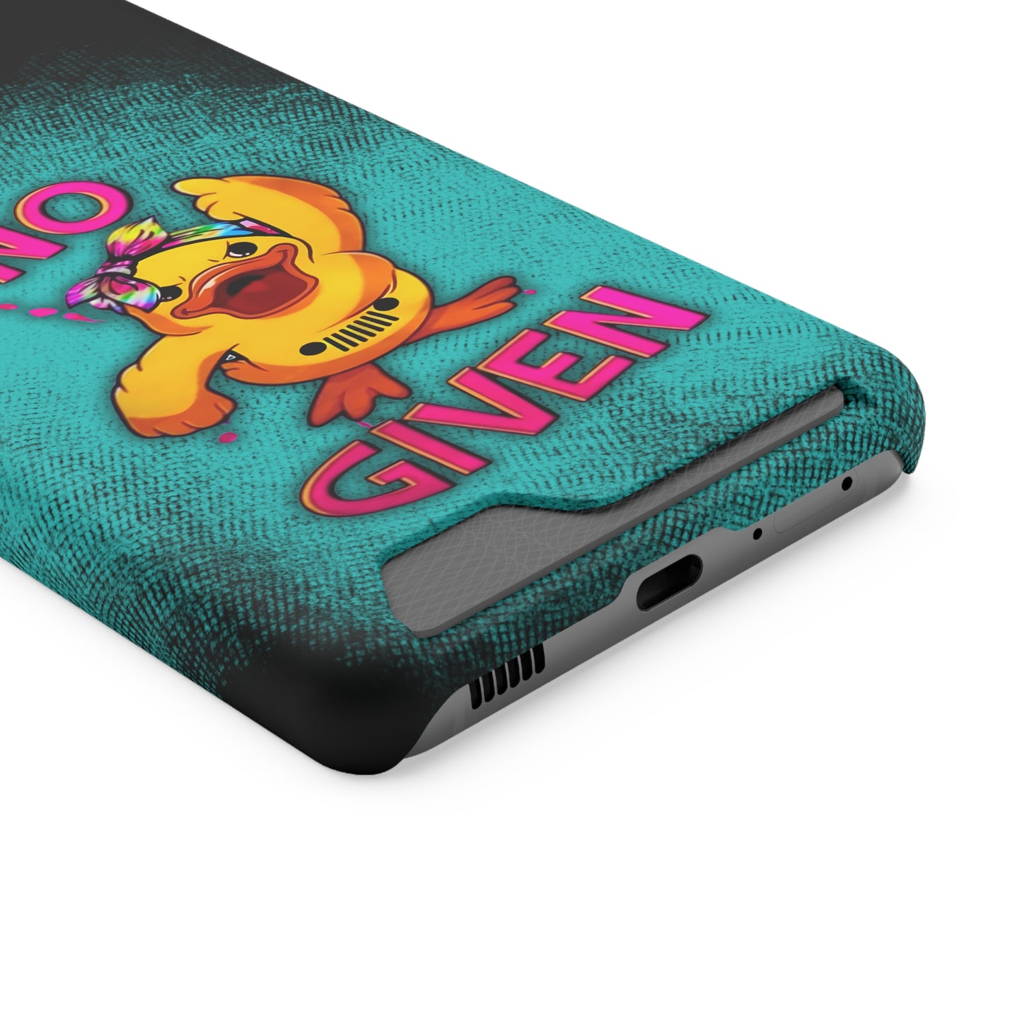 Jeep Duck, "No F Given", Phone Case With Card Holder (iPhone & Android)