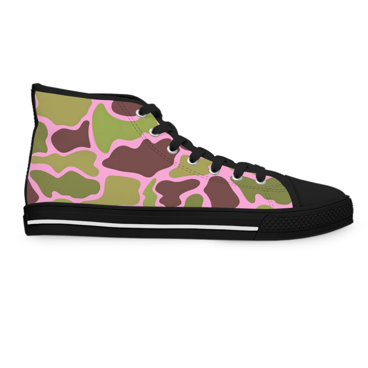 Women's Stylish Camouflage/Pink High Top Sneakers, Custom