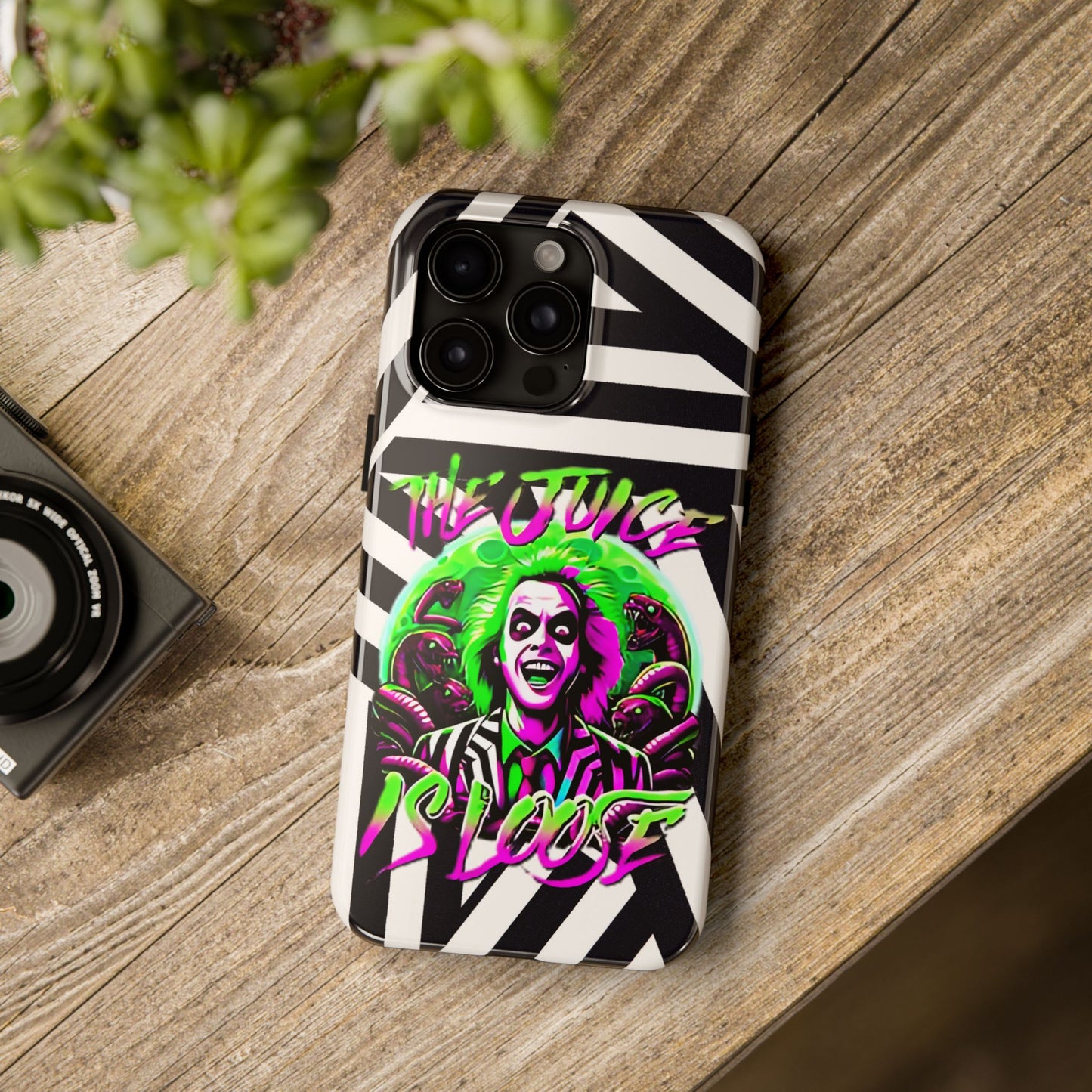 Apple iPhone Tough Case (13-15 Pro Max), Beetle Juice "The Juice Is Loose"