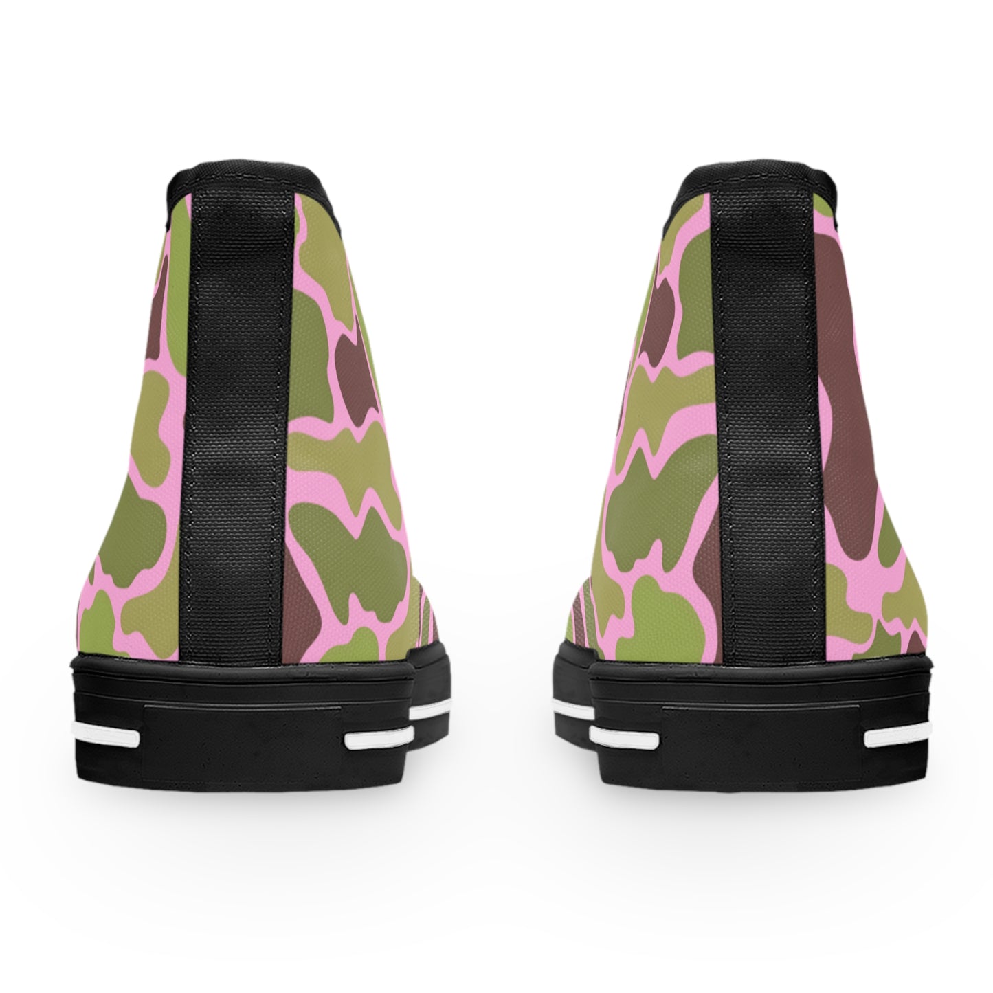 Women's Stylish Camouflage/Pink High Top Sneakers, Custom