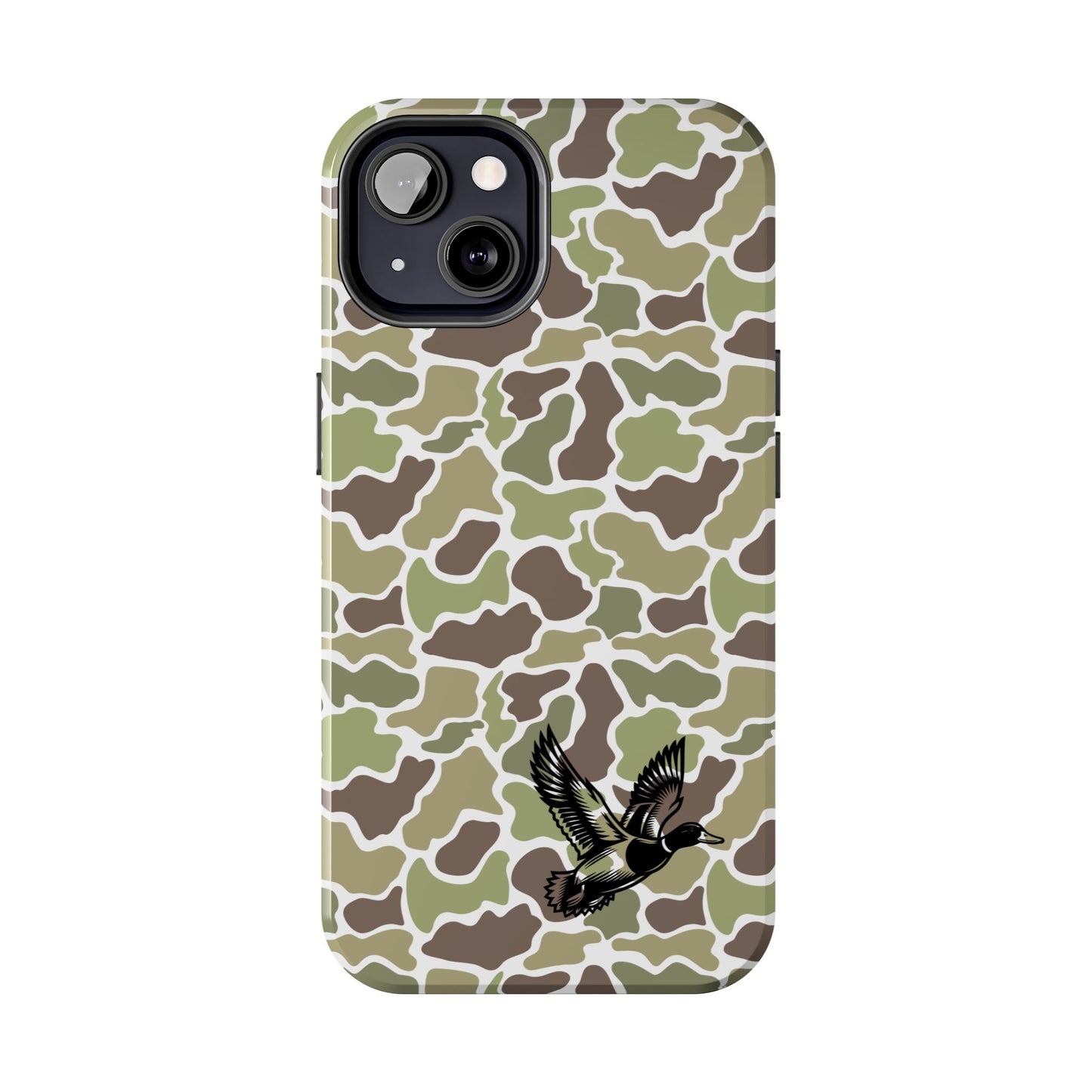 Apple iPhone (13-15 Pro Max) Old School Camouflage, Mallard Bird Tough Phone Cases